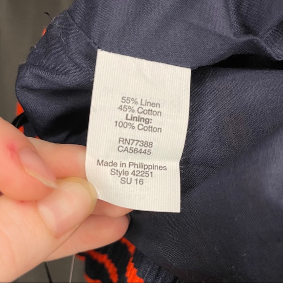 Navy/Red Striped J Crew Factory Skirt Size 4 - Picture 6 of 7